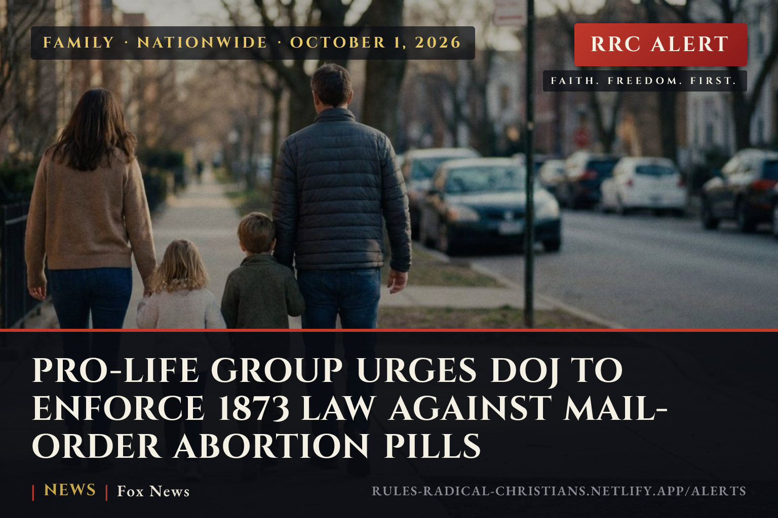 Pro-Life Group Urges DOJ to Enforce 1873 Law Against Mail-Order Abortion Pills