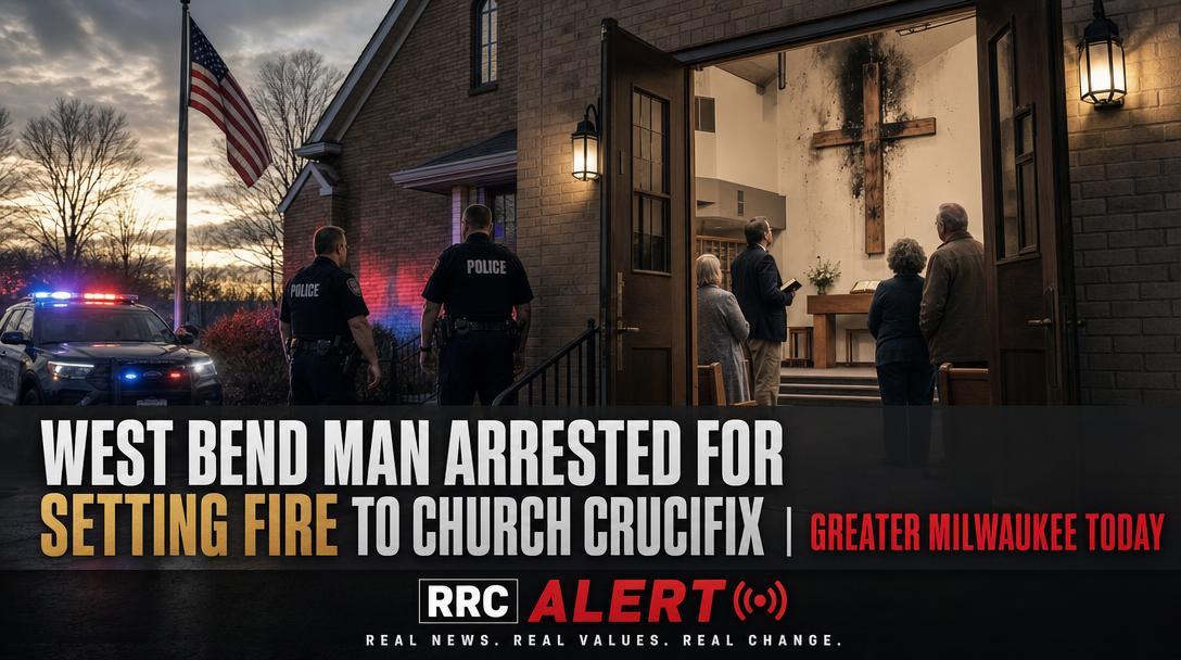 West Bend Man Arrested for Setting Fire to Church Crucifix